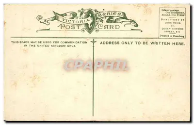 Folkestone — The Warren — seria pocztówek 'Victoria Post Card', wydawca John Davis — Rewers