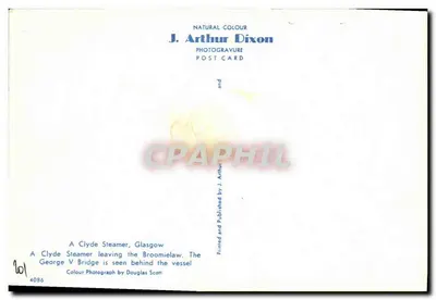 Clyde Steamer — Glasgow — J. Arthur Dixon, n° 4086 — Verso