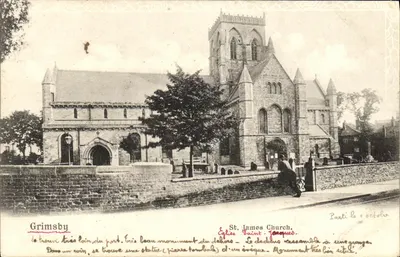 Grimsby — Igreja de São James — texto manuscrito e data
