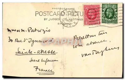 Hastings - Vista del puerto y la playa — editor Judge's Ltd, n° 15172 — Reverso