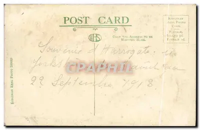 Bilhete postal antigo Royal Pump Room Harrogate — Verso
