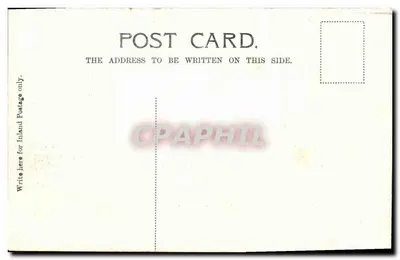 A galeria de quadros no castelo de Holyrood — impressa por V. and S., Ltd., para The Picture Post Card Bureau, Edimburgo — Verso