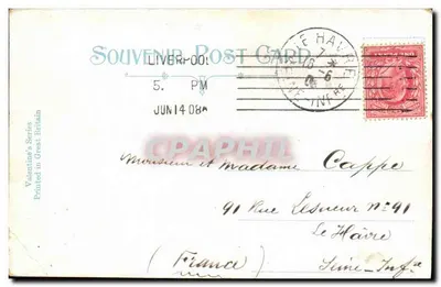 Bilhete postal antigo — Model Yachting Sefton Park Lake Liverpool — Verso