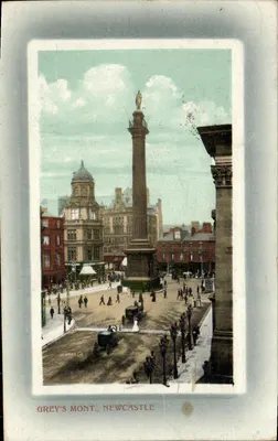 Grey's Mont, Newcastle — vista do monumento e dos edifícios — Série Valentine's