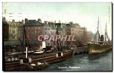 Quayside, Newcastle — vista do porto com barcos — Foto Frank, Gateshead