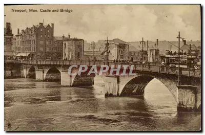 Newport, Mon, Castelo e Ponte — Tuck's Postcard, série 26 M
