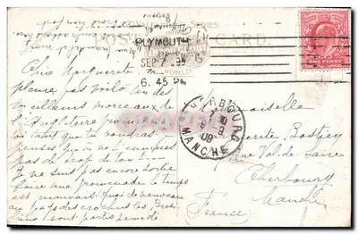 Plymouth Hoe z Citadel — widok na światło — wydawca N.593 — Rewers