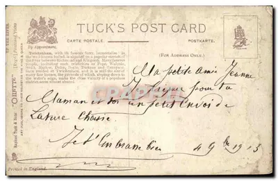 Twickenham sur la Tamise — vue du quai et de l'église — éditeur Tuck & Sons — Rewers