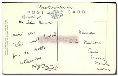 Catedral de Winchester. O Coro. Olhando para o Oeste — Photochrom, n° 43733 — Verso