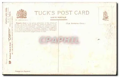 Fingal's Cave Staffa — Tuck's Post Card n°7664 — Verso