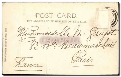 Bilhete postal antigo O Castelo de Greystoke — Verso