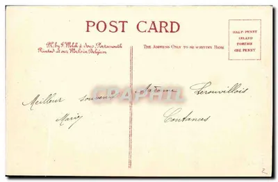 O rochedo e o farol da Corbière — Jersey — J.M.S. 537 — Verso