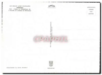 Grenoble — Widok Bastilli i łańcucha Belledonne — Wydawca LUMICAP — Rewers