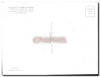 Les colombe blanches de SAINT-PAUL — (Alpes-Maritimes) — Édition Yvon, Paris — Verso