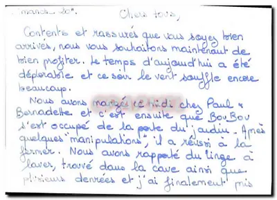 Urso-panda gigante — em meio natural — carta postal com texto manuscrito — Verso