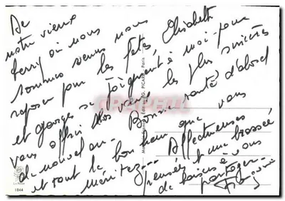 Flores e presentes — Boa Ano — Edição G. PICARD, Paris, n° 1844 — Verso