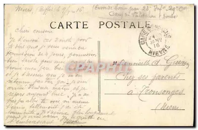 Nevers — Pałac Ducalny — Wieża Centralna — Wydanie specjalne N. G. — Rewers