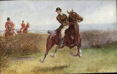 Caça a cavalo — cena de campo — George Kitch
