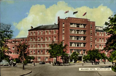 Polygon Hotel — Southampton — carta postal colorida