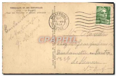 Versailles — Cour des Ministres i główna fasada — André GUY, n° 0102 — Rewers