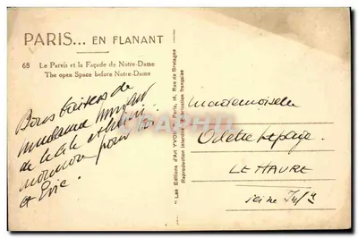Notre-Dame de Paris — Fachada e espaço aberto — Les Éditions d'Art Yvon, Paris — Verso