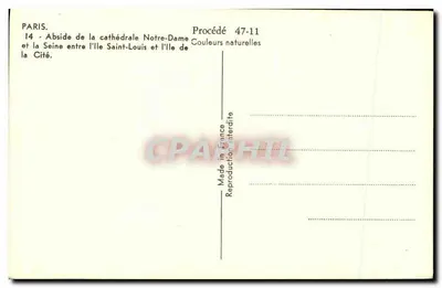 Nostra Signora di Parigi — abside tra l'Isola Saint-Louis e l'Isola de la Cité — Procedura 47-11 — Verso