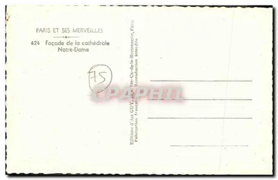 Notre-Dame van Parijs — Gevel — Edities van Kunst GUY, Parijs — Achterkant