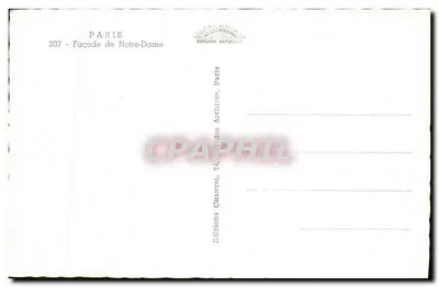 Notre-Dame de Paris — Façade — Éditions Chantal — Verso