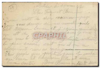 Bilhete postal antigo Camp De Bitche Vista Geral Militaria — Verso
