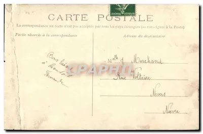 Cartolina d'epoca Guerigny Rue des Abbes — Verso