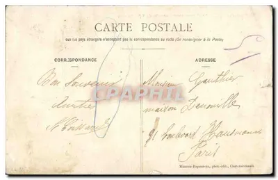 Châteaurenault — Zamek przed pożarem z 5 lutego 1907 — Maurice Repousse, fot.-wyd., Châteaurenault — Rewers