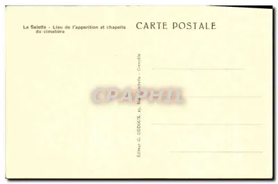 La Salette - Miejsce pojawienia się i kaplica cmentarna — Wydawca G. Oddoux, Grenoble — Rewers