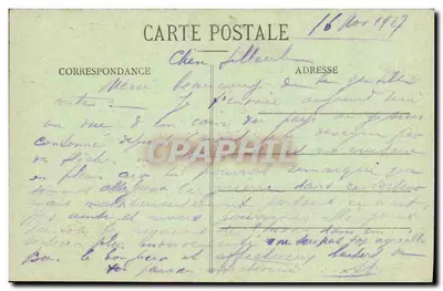 Cena de aldeia — trabalhadores e cavalos — Edição Madame Jury-Thirien, N° 4554 — Verso