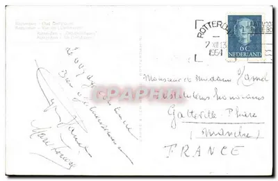 Rotterdam - Oud Delfshaven — widok portu — wydawca Carré & Tien w Rotterdamie, numer serii nie widoczny — Rewers