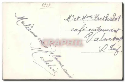 Mujer en piel sosteniendo visco — Feliz Año — Irisea, n° 3415 — Reverso
