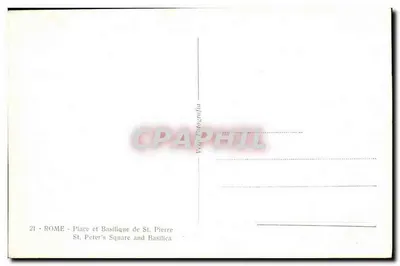 Rzym — Piazza S. Pietro i Pałaczy Watykańskich — widok z bazyliki i kolumnad — — Rewers