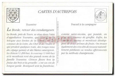 La Borde (Joué-lez-Tours) — Retorno dos colhedores — Os Vinos de Touraine — 29 — Verso