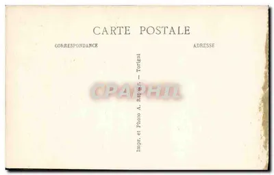 Bilhete postal antigo La Chapelle sur Vire Interior da Basílica Nossa Senhora — Verso