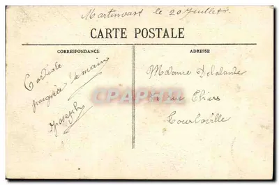 Mężczyzna w tradycyjnym stroju — Piekta Normandia — Cliché A. V., Calle & B., St-Pierre-Eglise — Rewers
