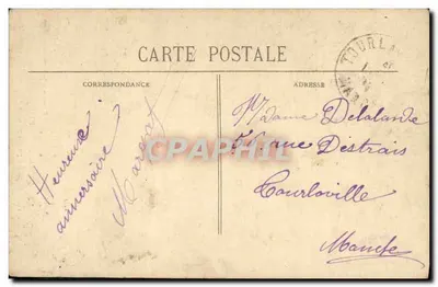 Un uomo normanno vecchio sotto un ombrello — La Normandia pittoresca — editore L. & R. Véron — Verso
