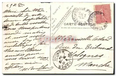 Bilhete postal antigo Cherbourg e seus arredores Tourlaville a Igreja Crianças — Verso