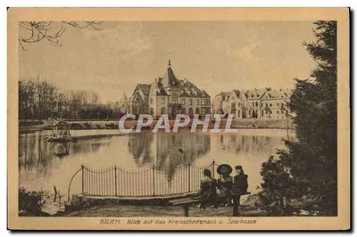Jülich — Vue sur le Kreisständehaus et la Sparkasse — éditeur inconnu, n° de série non visible