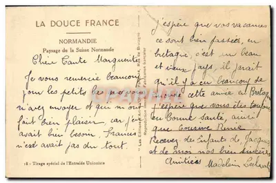 Église de Saint-Victor-sur-Ouche — vue de campagne avec vache — éditeur La Douce France, n°18 — Verso