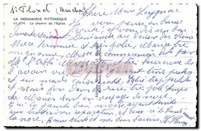 Iglesia de Longny-sur-Loir — La Normandía pintoresca — Editor LE COUBERTIN / Machy — Reverso