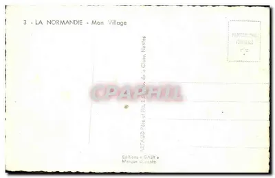 Igreja e celeiro de palha em Saby — Normandia — Edições Gaby — Verso