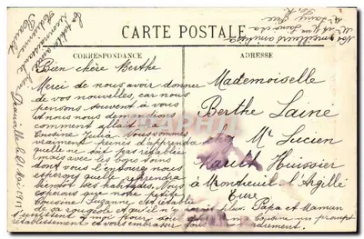 Crois Mâts w pełnym morzu — ilustracja morska — A. RO. i L.C. — Rewers