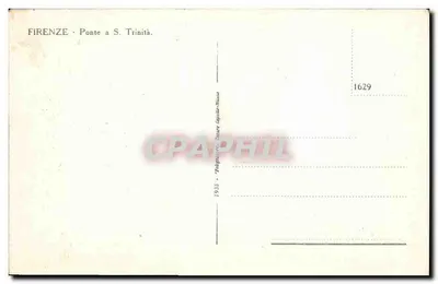 Firenze - Ponte Santa Trinità — editore Frapinetti, n° 1629 — Verso