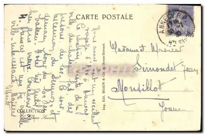 Widok z Annecy — Wspinając się na przełęcz Forclaz — Talloires i Duingt — n° 11851 — Rewers