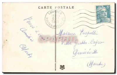 Pyrénées — LOURDES — Bazylika widziana z góry z zamku — Rewers