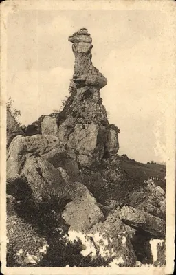 Bilhete postal antigo Jura Rocher de la Commere a Sirod